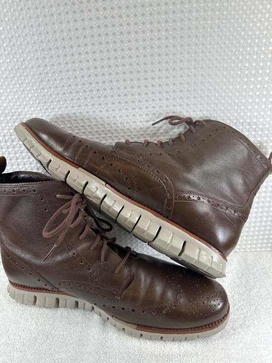 Cole Haan Zerogrand Water Resistant Wingtip Boots Brown Leather Men\'s Size 12M main image 8